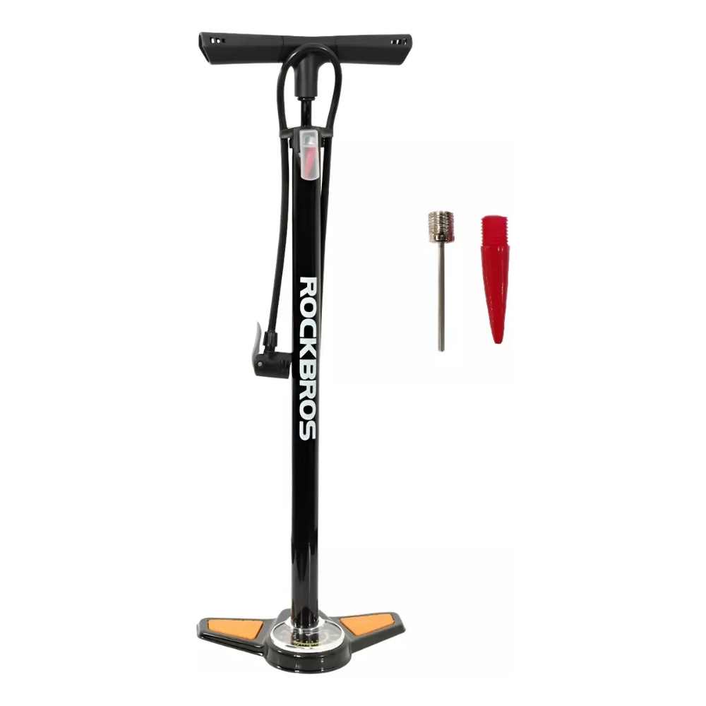 Bomba De Aire Con Manometro Rockbros 160 Psi Bomba De Piso Negro