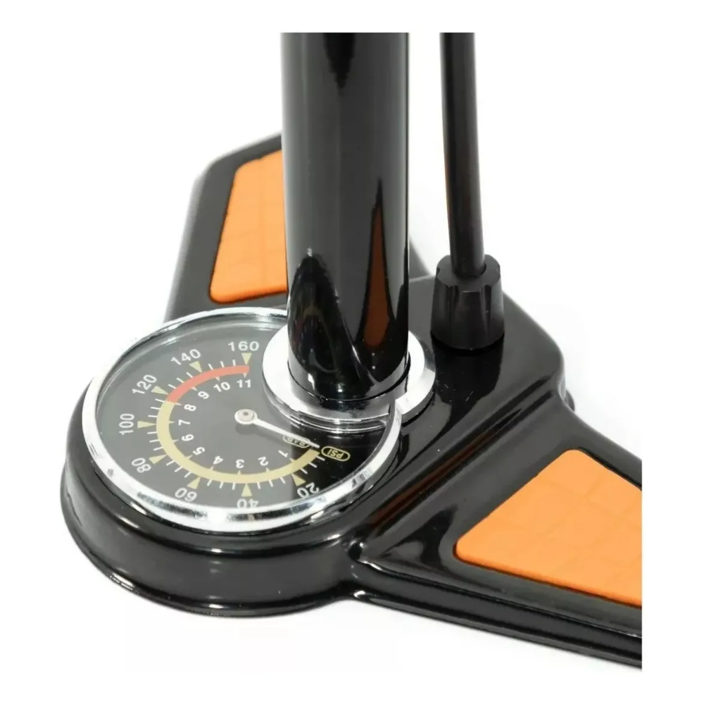 Bomba De Aire Con Manometro Rockbros 160 Psi Bomba De Piso Negro