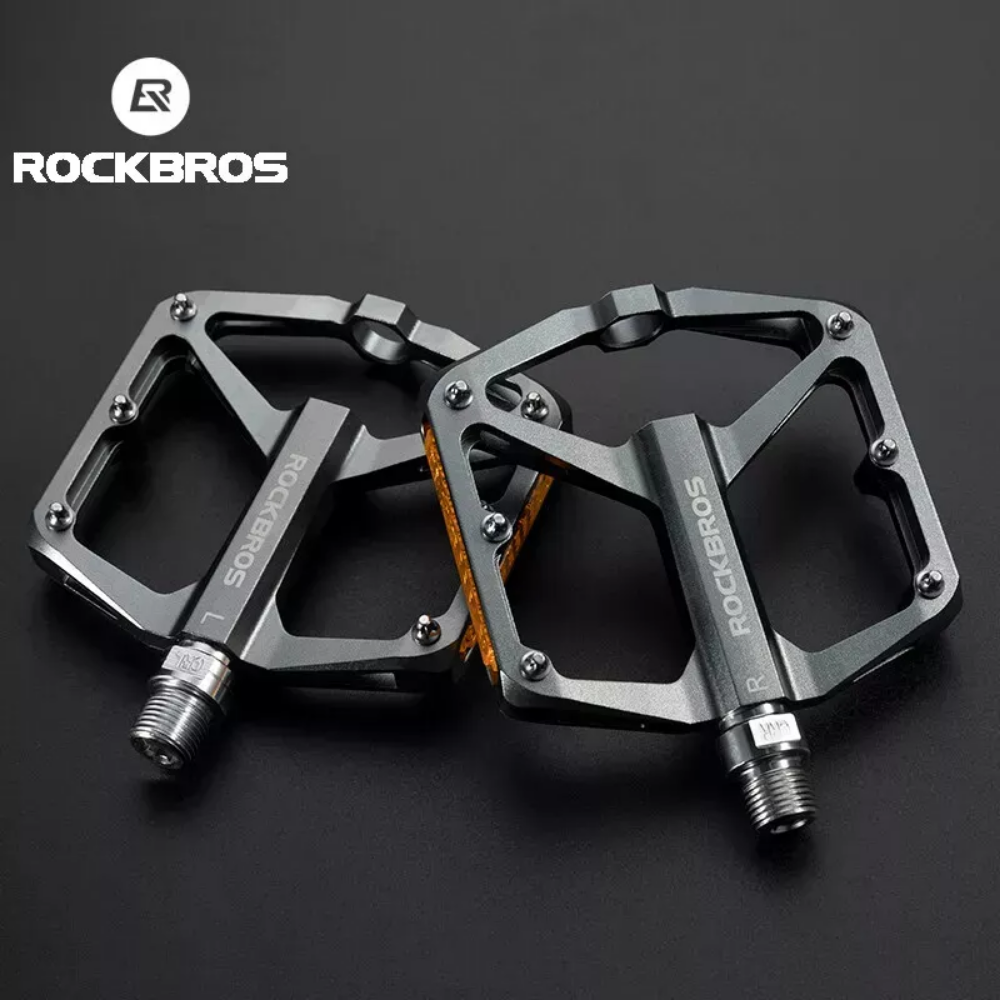 Pedales De Bicicleta Rockbros De Aluminio Mtb Con Reflejante