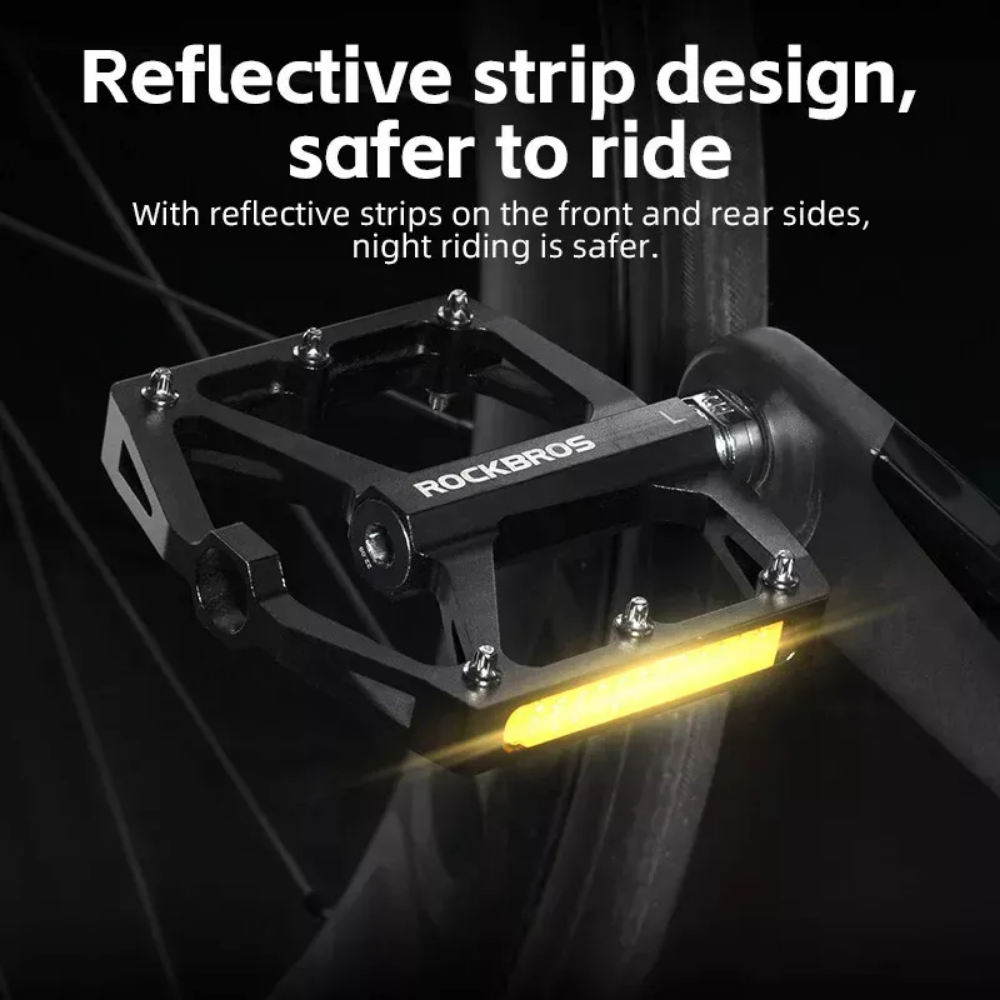 Pedales De Bicicleta Rockbros De Aluminio Mtb Con Reflejante