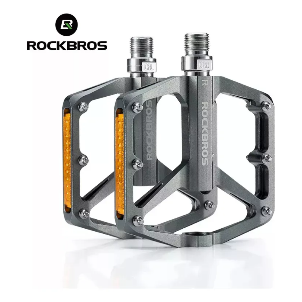 Pedales De Bicicleta Rockbros De Aluminio Mtb Con Reflejante