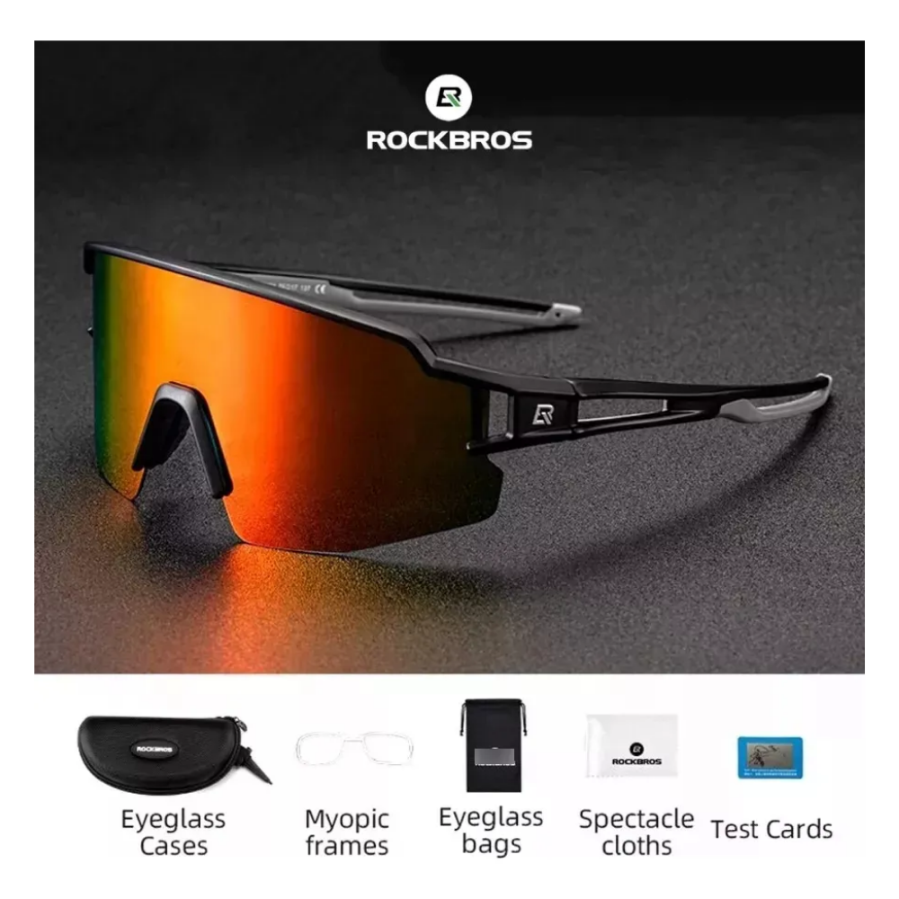 Lentes Polarizados Para Ciclismo Rockbros Lente Naranja Naranja Negro
