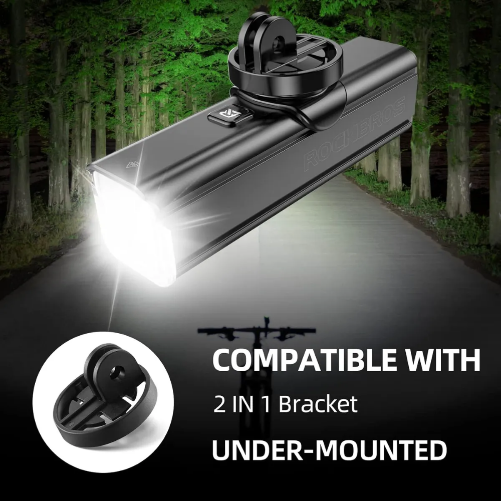 Luz Delantera De 1000 Lumenes Rockbros 5 Modos Negro