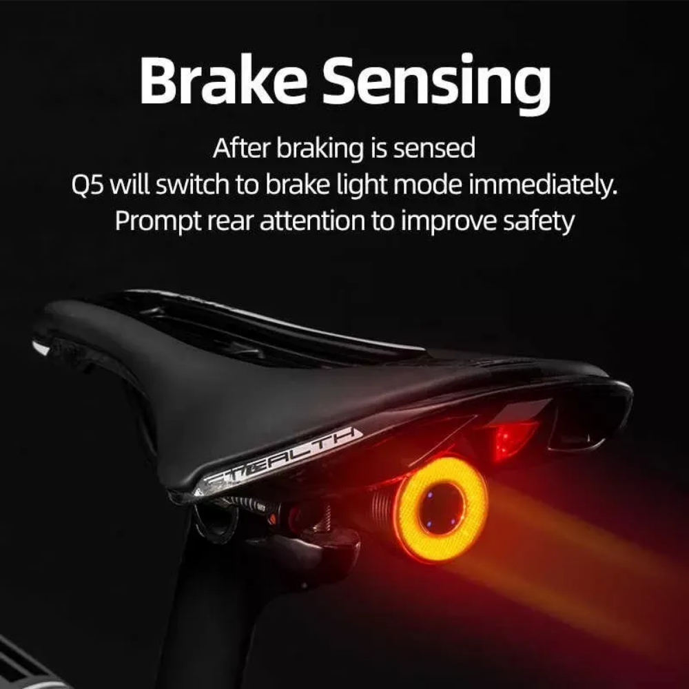 Luz Trasera Con Sensor Freno Inteligente Rockbros 60lm Negro