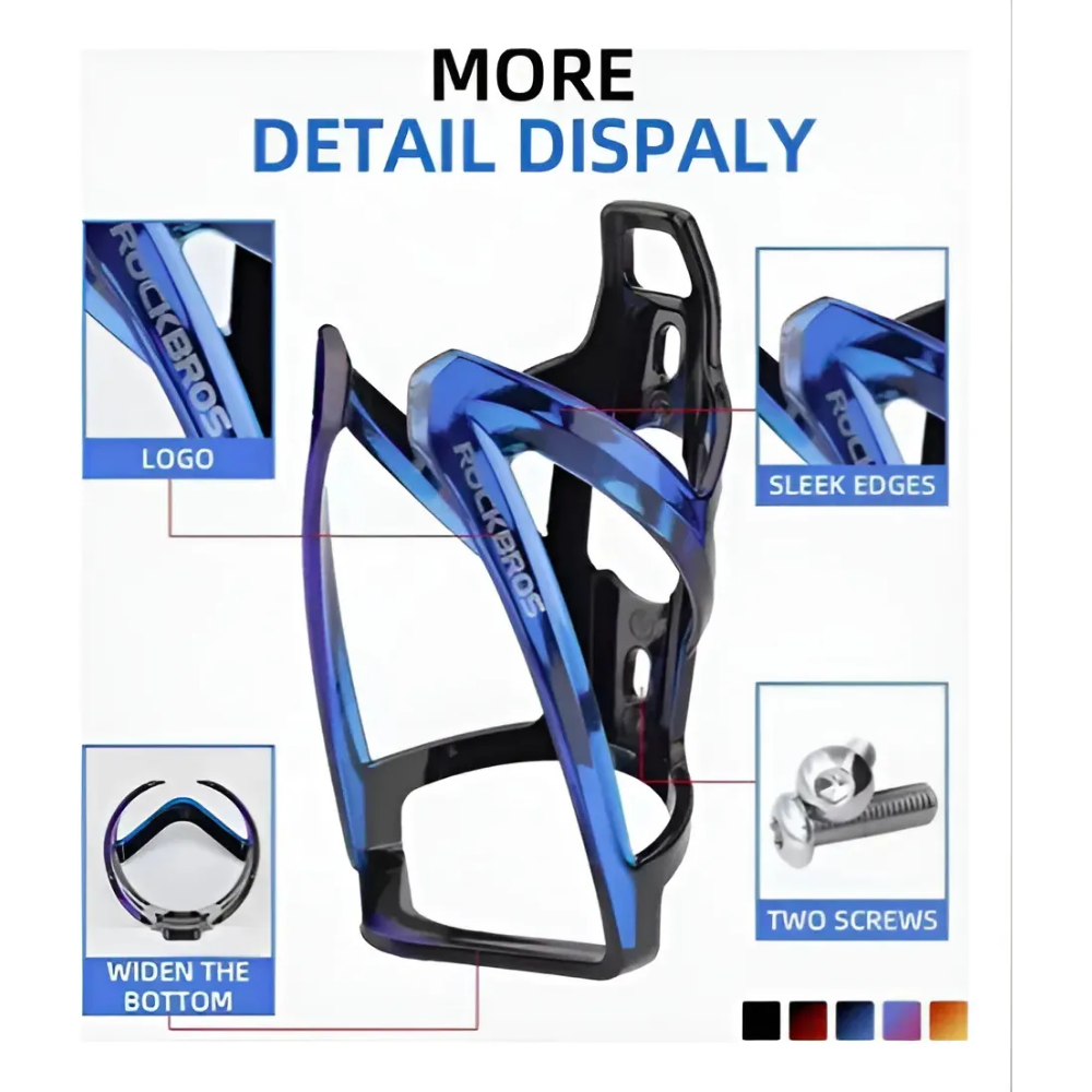 Porta Botella Agua Anforas Para Bicicletas Rockbros Resiste Azul