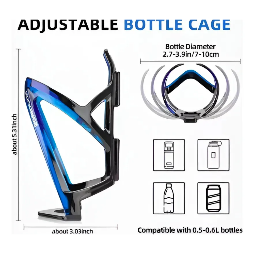 Porta Botella Agua Anforas Para Bicicletas Rockbros Resiste Azul