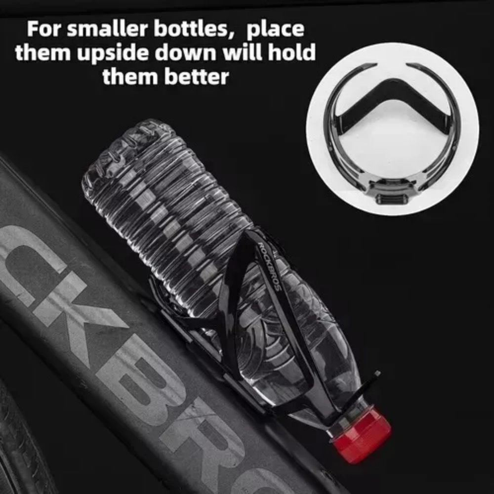 Porta Botella Agua Anforas Para Bicicletas Rockbros Resiste Negro