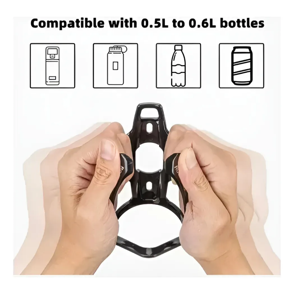 Porta Botella Agua Anforas Para Bicicletas Rockbros Resiste Negro