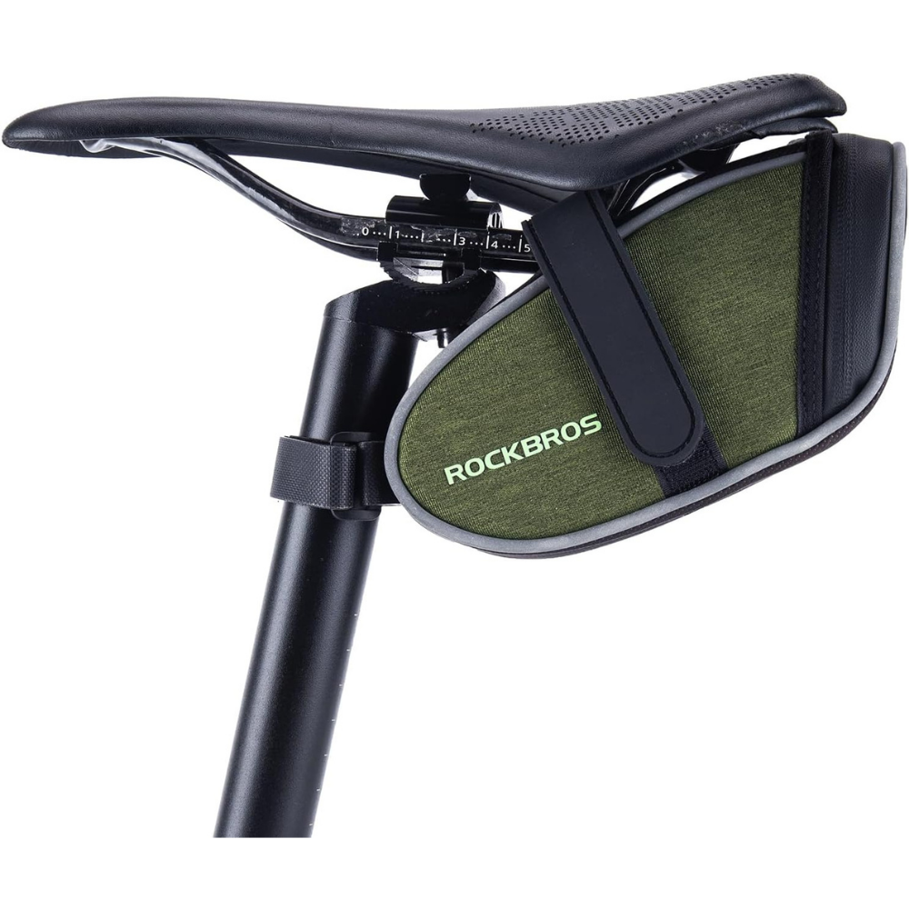 ROCKBROS - Bolsa de sillín para bicicleta, ligera, para ciclismo, almacenamiento de bicicleta, debajo del asiento para bicicleta de montaña y carretera