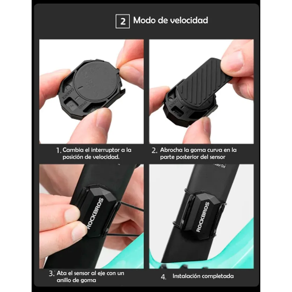 Sensor De Cadencia De Bicicleta Rockbros Ip67 Color Negro Negro