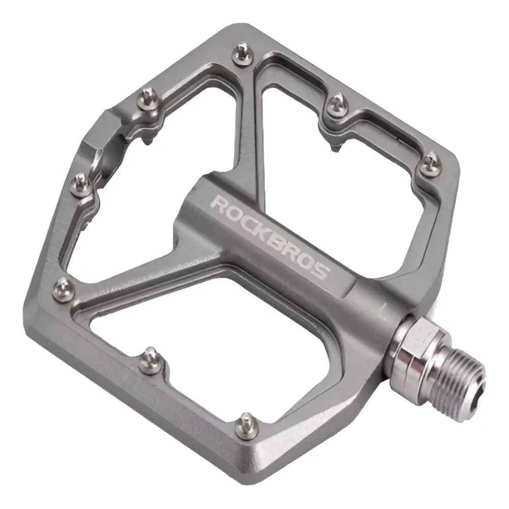 Pedales De Aluminio Rockbros Gran Agarre Mtb, Carretera, Bmx Plateado
