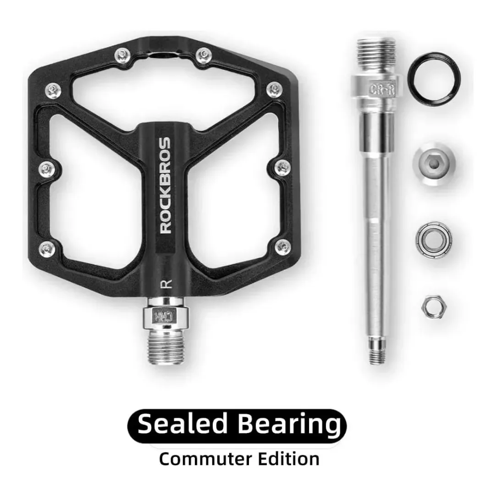 Pedales De Aluminio Rockbros Gran Agarre Mtb, Carretera, Bmx Plateado