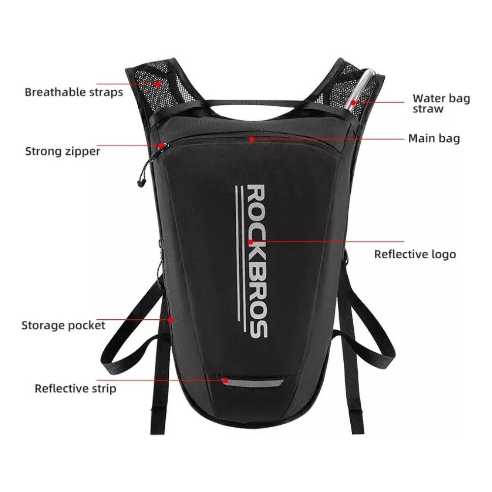 Mochila De Hidratación De Ciclismo 2 Litros Rockbros Ligera