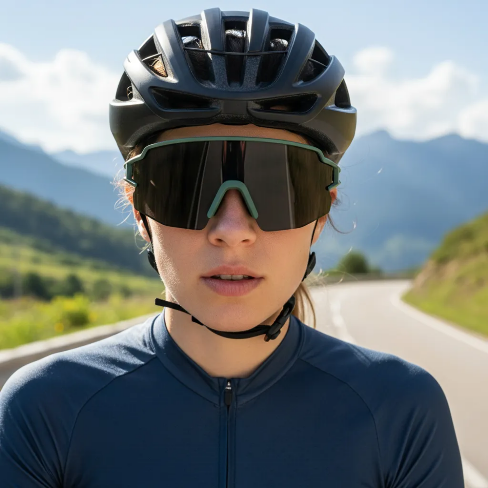 Lentes Polarizados Para Ciclismo Rockbros Verde Militar Negro Verde Oscuro