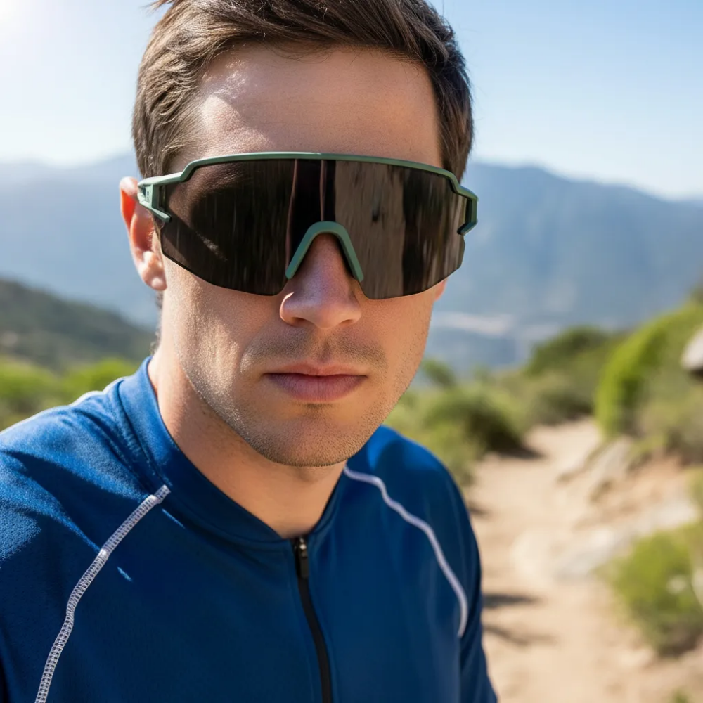 Lentes Polarizados Para Ciclismo Rockbros Verde Militar Negro Verde Oscuro