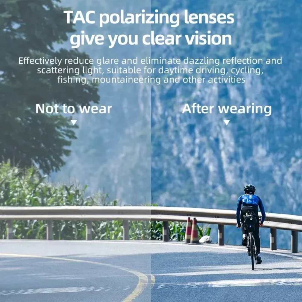 Lentes Polarizados Para Ciclismo Rockbros Verde Militar Negro Verde Oscuro