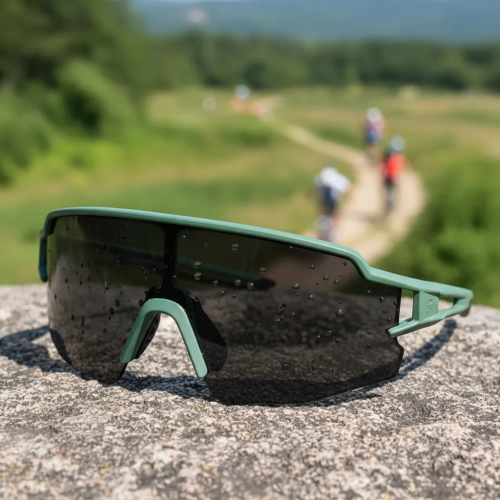 Lentes Polarizados Para Ciclismo Rockbros Verde Militar Negro Verde Oscuro